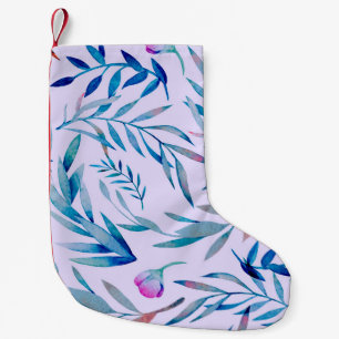 Petite Chaussette De Noël Aquarelle motif sans couture. Ornement botanique.