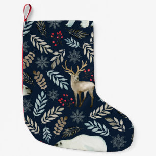 Petite Chaussette De Noël Aquarelle Ours de Cerf Tiré