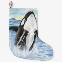 Aquarelle ouvrant une brèche la baleine d'orque
