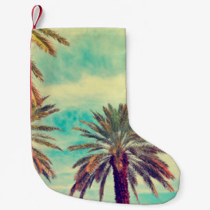 Petite Chaussette De Noël Aquarelle palmiers dans les jours ensoleillés