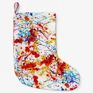 Petite Chaussette De Noël Aquarelle Spots Motif Arrière - plan blanc