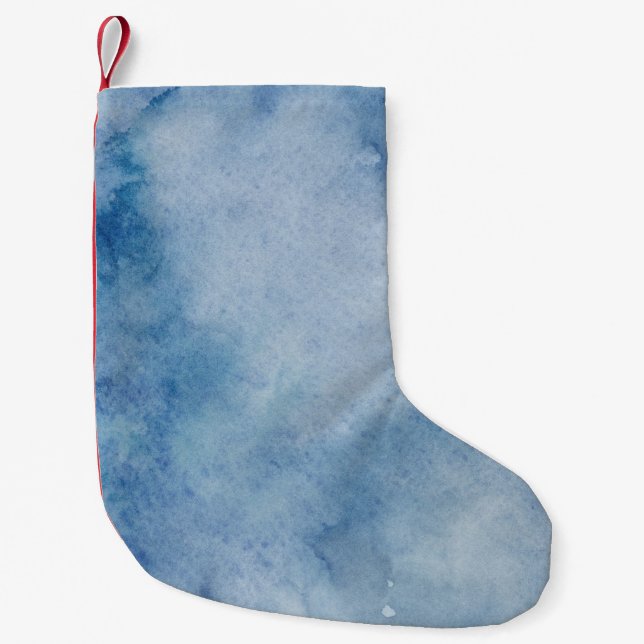 Petite Chaussette De Noël Aquarelle texture peinture arrière - plan (Devant)