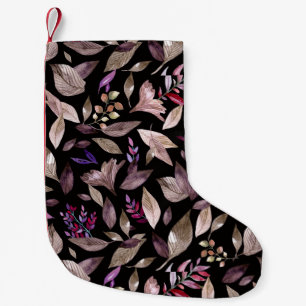 Petite Chaussette De Noël Aquarelle tombée feuille