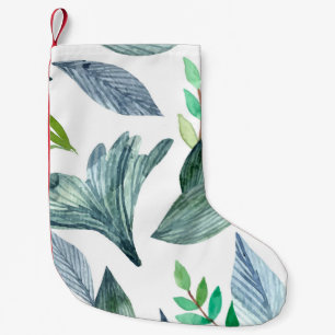 Petite Chaussette De Noël Aquarelle tombée feuille 11
