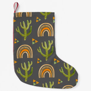Petite Chaussette De Noël Aquarelle transparente motif avec arc-en-ciel et c