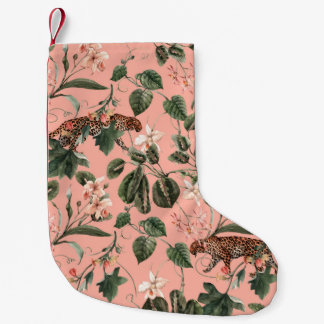 Petite Chaussette De Noël Aquarelle tropicale exotique motif avec orchidée, 