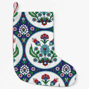 Petite Chaussette De Noël arabique turque, fleurs de tulipe, motif sans cout