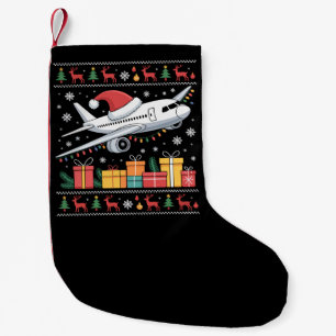 Petite Chaussette De Noël Arbre de Noël lumineux drôle Santa avion moche