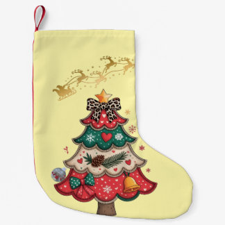 Petite Chaussette De Noël Arbre de Noël Moderne Coloré