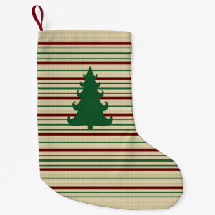 Petite Chaussette De Noël Arbre de Noël rayé