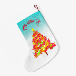Petite Chaussette De Noël Arbres de Noël avec Motif d'étincelles