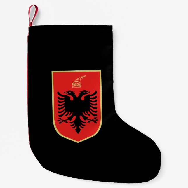Petite Chaussette De Noël Armoiries de l'Albanie (Devant)