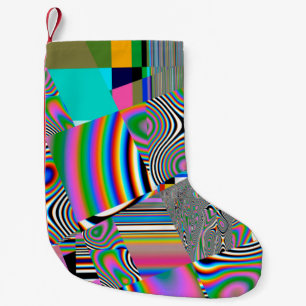 Petite Chaussette De Noël Arrière - plan abstrait dynamique. Motif coloré. G
