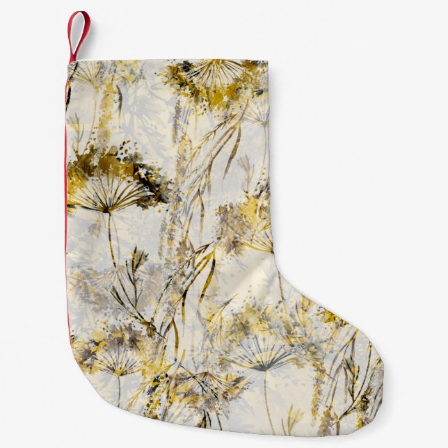 Petite Chaussette De Noël arrière - plan d'aquarelle Abstraite : dandelion,  (Devant)