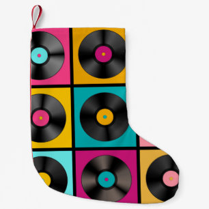 Petite Chaussette De Noël Arrière - plan de musique rétro avec Vinyl Recor