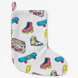 Petite Chaussette De Noël Arrière - plan de thème vintage avec patinage ra