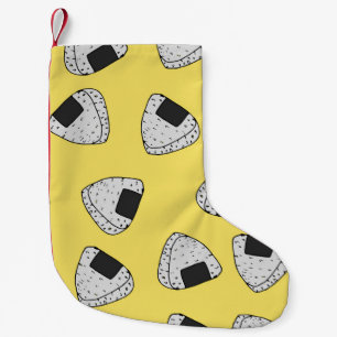 Petite Chaussette De Noël Arrière - plan d'Onigiri (balle de riz japonaise).