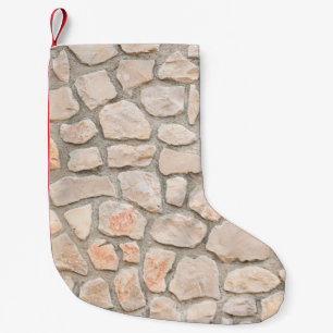 Petite Chaussette De Noël Arrière - plan mur en pierre grise. pierre, textur