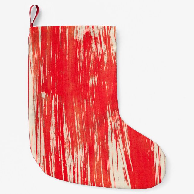 Petite Chaussette De Noël arrière - plan rouge Abstrait de l'aquarelle (Devant)