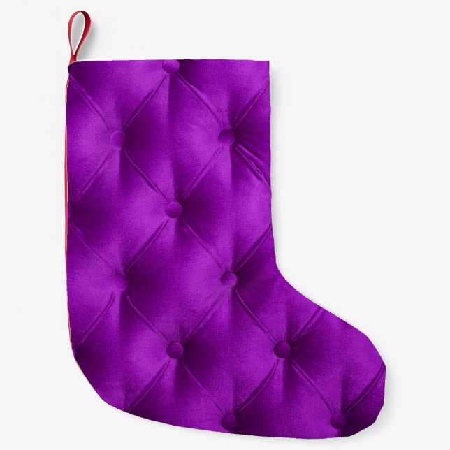 Petite Chaussette De Noël Arrière - plan textile violet velours violet capit (Devant)