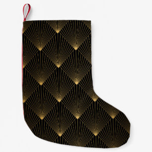 Petite Chaussette De Noël Art Déco : L'élégance de l'or noir.