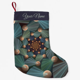 Petite Chaussette De Noël Art fractal Abstrait & Profondeur Brown Ardoise No