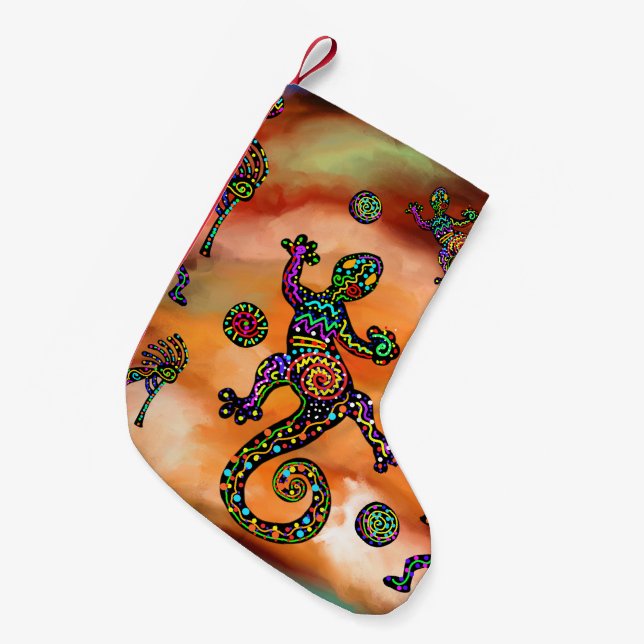 Petite Chaussette De Noël Art Kokopelli (Devant (Accrochage))