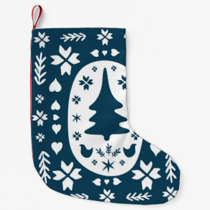 Petite Chaussette De Noël Art populaire de Noël : Doodle scandinave.