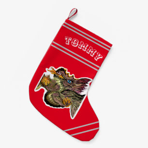 Petite Chaussette De Noël Atterrissage de Noël du dragon d'incendie