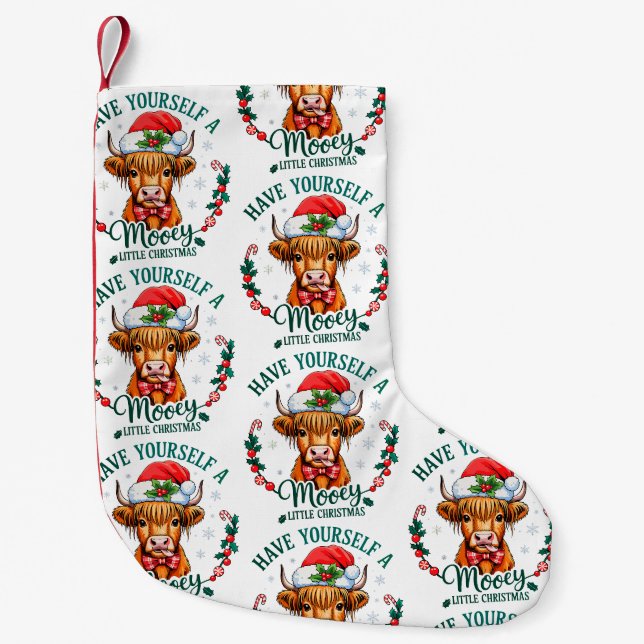 Petite Chaussette De Noël Ayez Une Petite Vache De Noël Mignonne Moyenne (Devant)