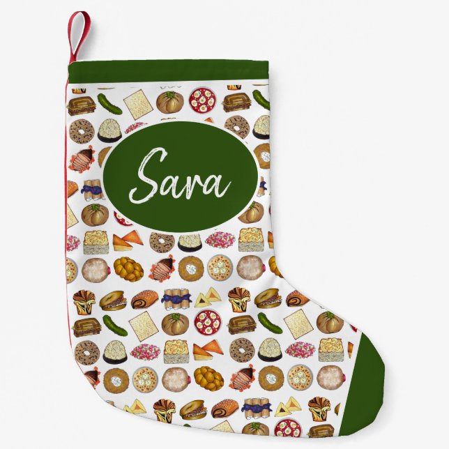 Petite Chaussette De Noël Babka Challah Brisket Hanoukka de Fête juive (Devant)