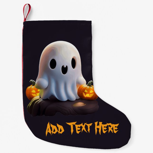 Petite Chaussette De Noël Baby Ghost Déplaisant mignon caractère Halloween (Devant)