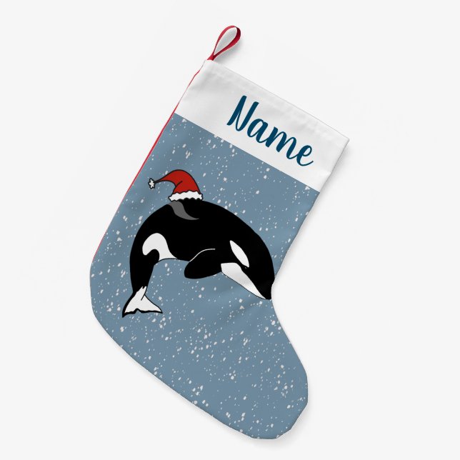 Petite Chaussette De Noël Baleine tueuse Orca Christmas (Devant (Accrochage))