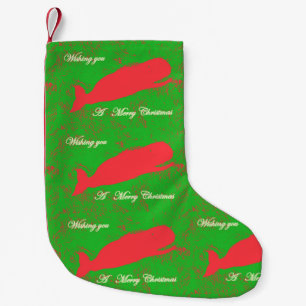 Petite Chaussette De Noël baleines rouges joyeux stockage de noël