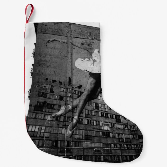 PETITE CHAUSSETTE DE NOËL BALLERINA EN ROBE BLANCHE MURAL (Devant)