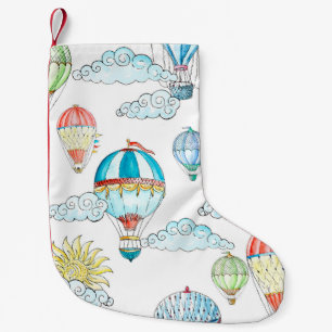 Petite Chaussette De Noël Ballons vintages : Aquarelle Whimsical sans joint.