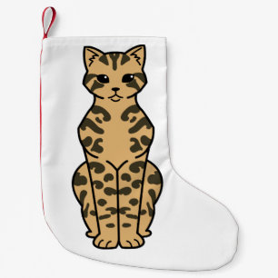 Petite Chaussette De Noël Bande dessinée de chat du Bengale