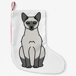 Petite Chaussette De Noël Bande dessinée de chat siamois
