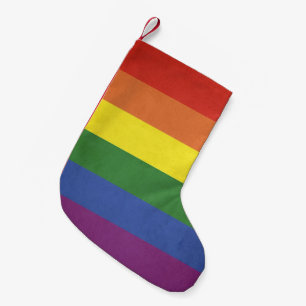 Petite Chaussette De Noël Bandes arc-en-ciel