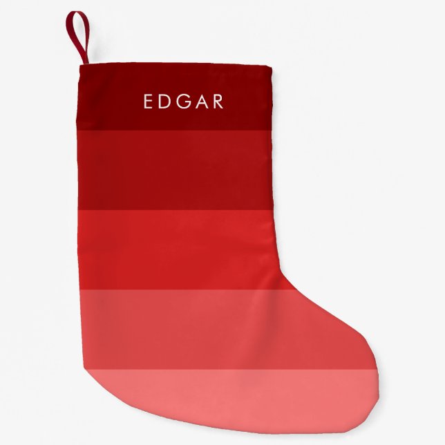 Petite Chaussette De Noël Bandes rouges modernes (Devant)