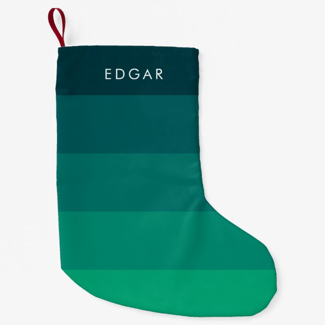 Petite Chaussette De Noël Bandes vertes modernes (Devant)