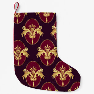 Petite Chaussette De Noël Baroque Gold Sconce Magenta Motif