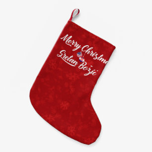 Petite Chaussette De Noël Bas croate bilingue de Noël d'Américain