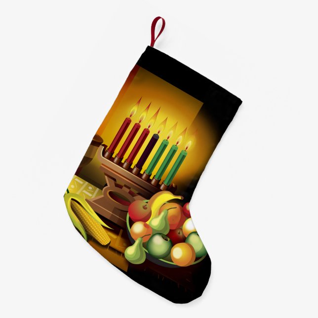 Petite Chaussette De Noël Bas de cadeau de Kwanzaa (Devant (Accrochage))