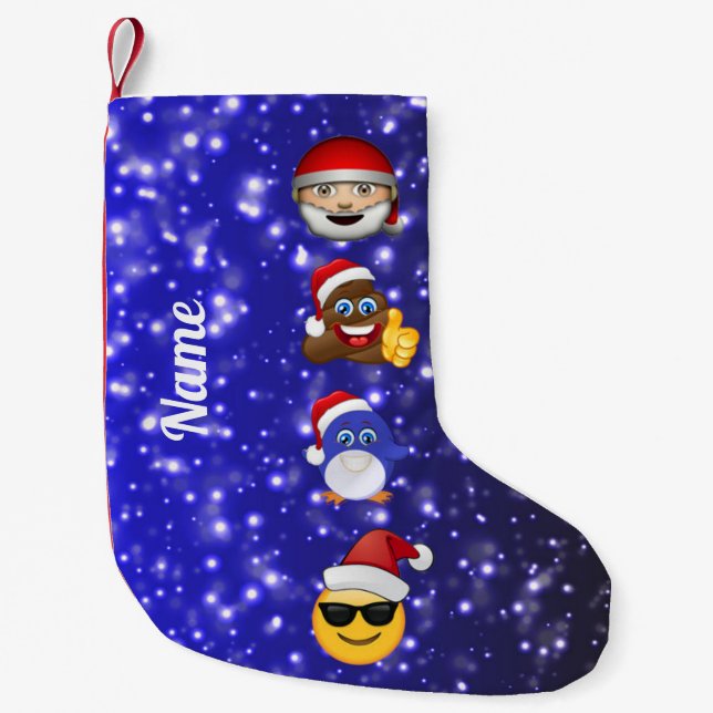 Petite Chaussette De Noël Bas de fête d'Emoji de Noël (Devant)