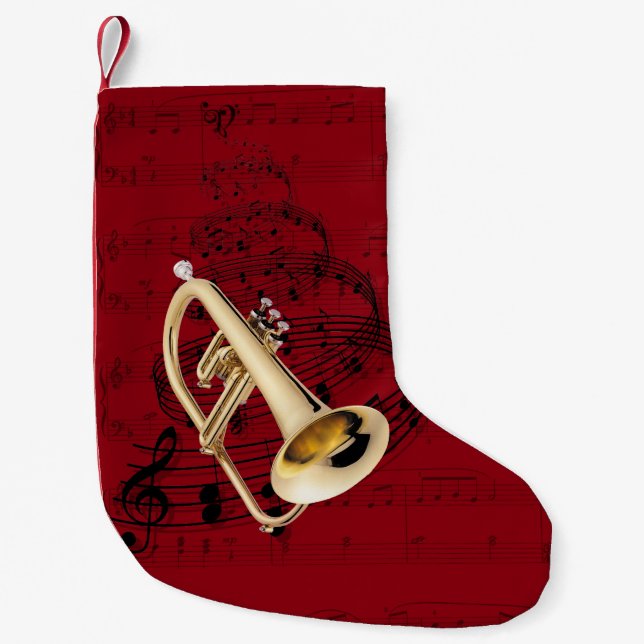 Petite Chaussette De Noël Bas de musique de bugle (Devant)