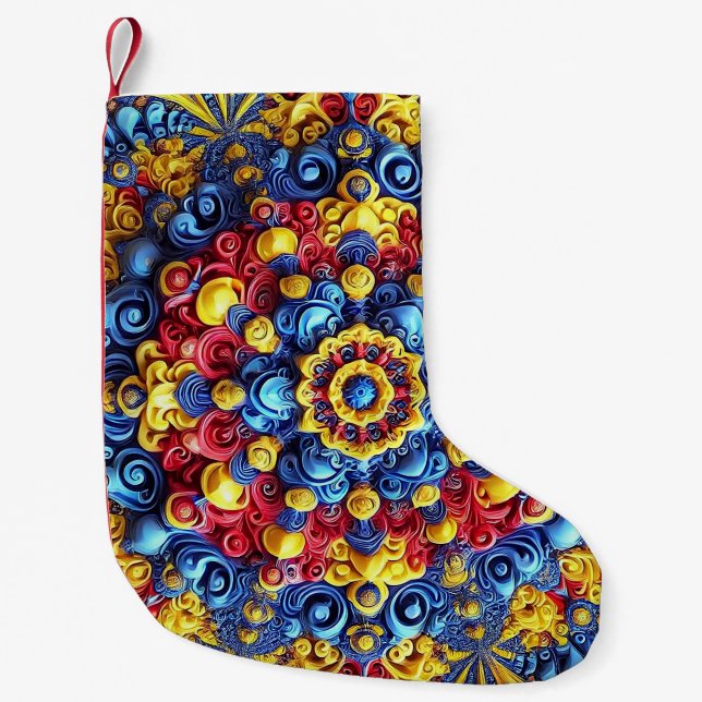 Petite Chaussette De Noël Bas de Noël aux couleurs roumaines (Devant)