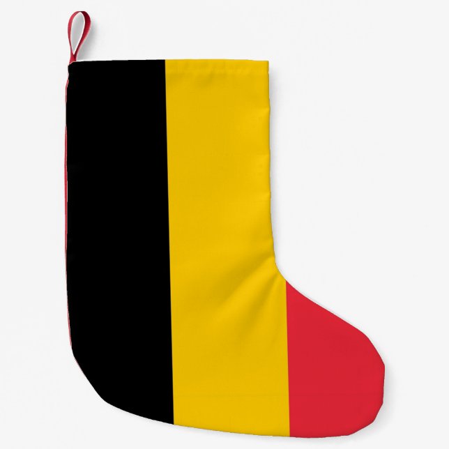 Petite Chaussette De Noël Bas de Noël avec Drapeau de Belgique (Devant)