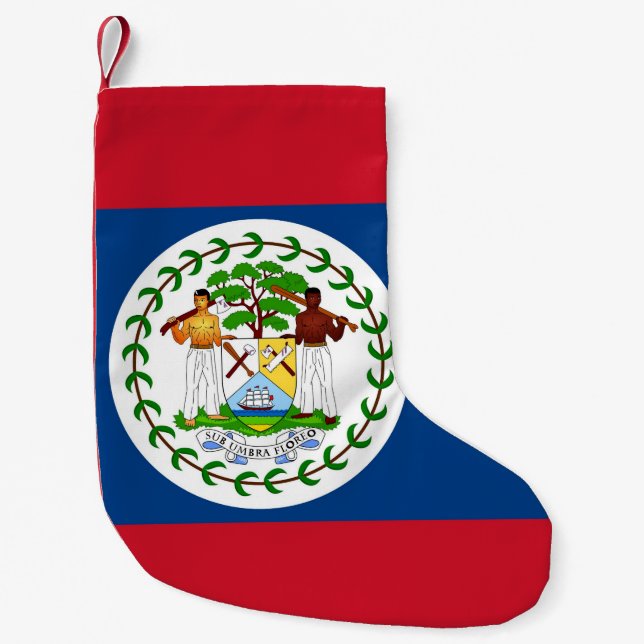 Petite Chaussette De Noël Bas de Noël avec drapeau de Belize (Devant)