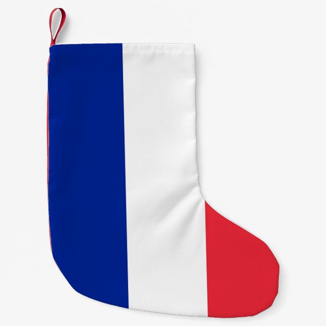 Petite Chaussette De Noël Bas de Noël avec Drapeau de France (Devant)